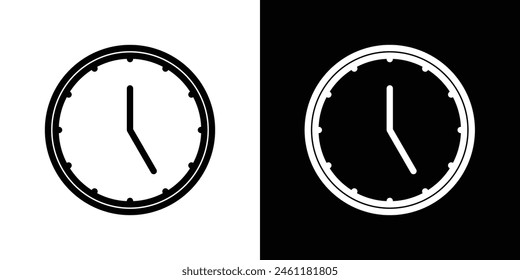 Specific Hour Icon Set. 5 O'clock Time Symbol. Office Hour Sign. Clock Indicating Five Icon.