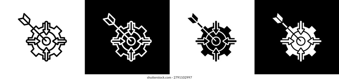 Specific Icon In Outline And Glyph Styles With Black And White Variations