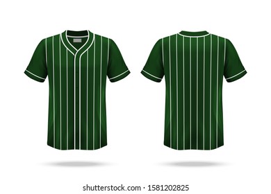 Specification Baseball Jersey T Shirt Mockup isolated on white background , Blank space on the shirt for the design and placing elements or text on the shirt , blank for printing , vector illustration