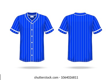 Specification Baseball T Shirt Blue white Mockup isolated on white background , Blank space on the shirt for the design and placing elements or text on the shirt , blank for printing , illustration