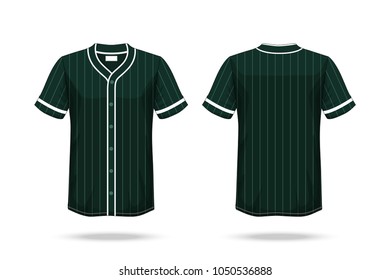 Specification Baseball T Shirt Dark Green Mockup isolated white background , Blank space on the shirt for the design and placing elements or text on the shirt , blank for printing , illustration