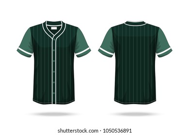 Specification Baseball T Shirt Dark Green Mockup isolated white background , Blank space on the shirt for the design and placing elements or text on the shirt , blank for printing , illustration
