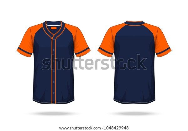 blue and orange baseball jersey