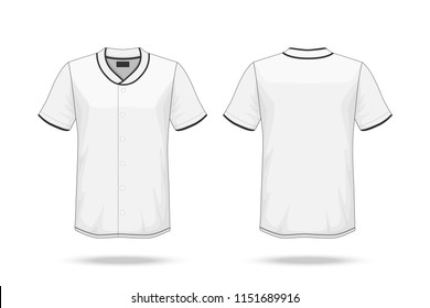 Specification Baseball T Shirt Mockup  isolated on white background , Blank space on the shirt for the design and placing elements or text on the shirt , blank for printing , vector illustration