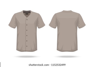 Specification Baseball T Shirt Mockup  isolated on white background , Blank space on the shirt for the design and placing elements or text on the shirt , blank for printing , vector illustration