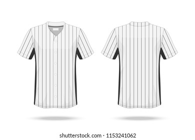 Specification Baseball T Shirt Mockup  isolated on white background , Blank space on the shirt for the design and placing elements or text on the shirt , blank for printing , vector illustration