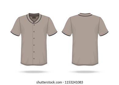 Specification Baseball T Shirt Mockup  isolated on white background , Blank space on the shirt for the design and placing elements or text on the shirt , blank for printing , vector illustration