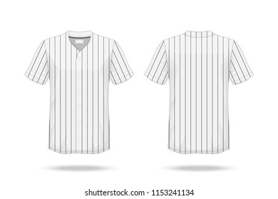 Specification Baseball T Shirt Mockup  isolated on white background , Blank space on the shirt for the design and placing elements or text on the shirt , blank for printing , vector illustration