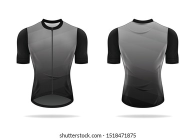Specification Cycling Jersey template. mock up Sport T Shirt round neck uniform for bicycle apparel . Vector Illustration design , Separate work layers .