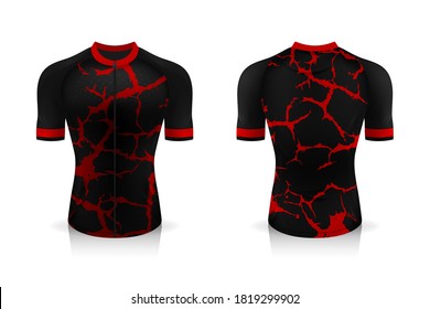 Spezifikation Cycling Jersey Vorlage. Mock up Sport T Shirt rund Nacken Uniform für Fahrradbekleidung . Vektorgrafik-Design , separate Arbeitsschichten .