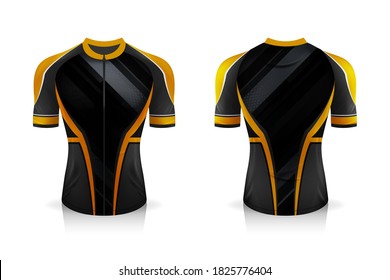 Spezifikation Cycling Jersey Vorlage. Mock up Sport T Shirt rund Nacken Uniform für Fahrradbekleidung . Vektorgrafik-Design , separate Arbeitsschichten .