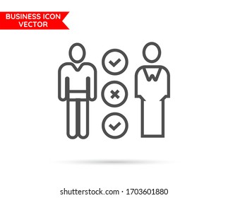 specification of different target markets concept Business line icon 10 eps. Flat design.