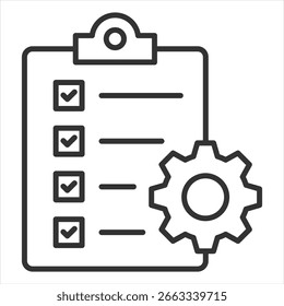 Specification Outline Icon Vector Illustration
