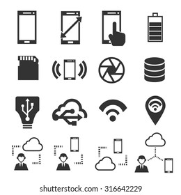 conjunto de iconos de smartphone de especificación