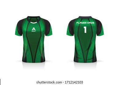 Specification Soccer Sport , Esport Gaming T Shirt Jersey template. mock up uniform . Vector Illustration design