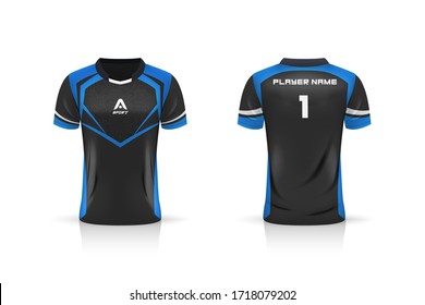 Specification Soccer Sport , Esport Gaming T Shirt Jersey template. mock up uniform . Vector Illustration design