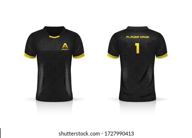 Specification Soccer Sport , Esport Gaming T Shirt Jersey template. mock up uniform . Vector Illustration design