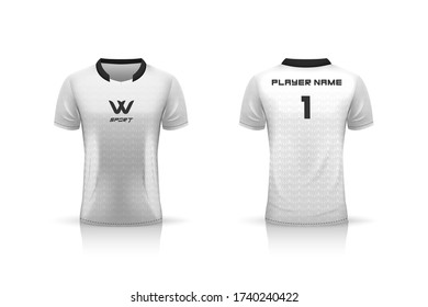 Specification Soccer Sport , Esport Gaming T Shirt Jersey template. mock up uniform . Vector Illustration design