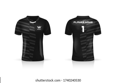 Specification Soccer Sport , Esport Gaming T Shirt Jersey template. mock up uniform . Vector Illustration design