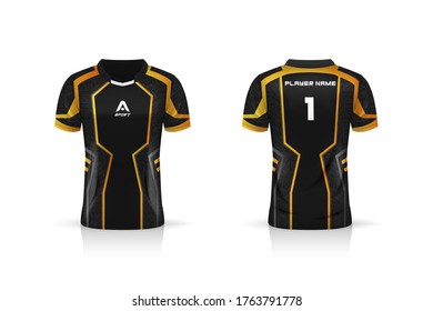 Specification Soccer Sport , Esport Gaming T Shirt Jersey template. mock up uniform . Vector Illustration design