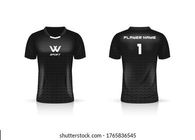 Specification Soccer Sport , Esport Gaming T Shirt Jersey template. mock up uniform . Vector Illustration design