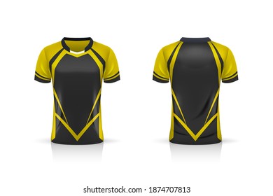 Specification Soccer Sport , Esport Gaming T Shirt Jersey template. mock up uniform . Vector Illustration design