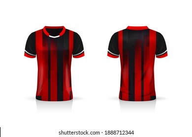 Specification Soccer Sport , Esport Gaming T Shirt Jersey template. mock up uniform . Vector Illustration design