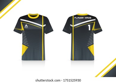 Specification Soccer Sport mockup , Esports Gaming T Shirt Jersey template. mock up uniform . Vector Illustration design