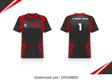 Specification Soccer Sport mockup , Esports Gaming T Shirt Jersey template. mock up uniform . Vector Illustration design