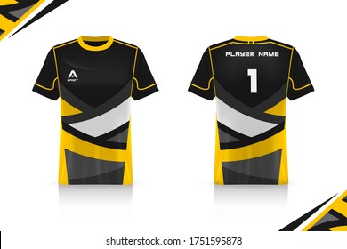 Specification Soccer Sport Mockup , Esports Gaming T Shirt Jersey Template. Mock Up Uniform . Vector Illustration Design