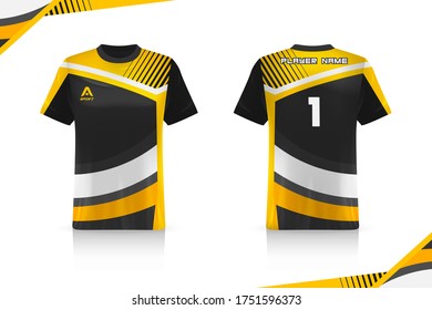 Specification Soccer Sport mockup , Esports Gaming T Shirt Jersey template. mock up uniform . Vector Illustration design