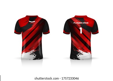 Specification Soccer Sport mockup , Esports Gaming T Shirt Jersey template. mock up uniform . Vector Illustration design