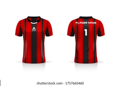 Specification Soccer Sport mockup , Esports Gaming T Shirt Jersey template. mock up uniform . Vector Illustration design