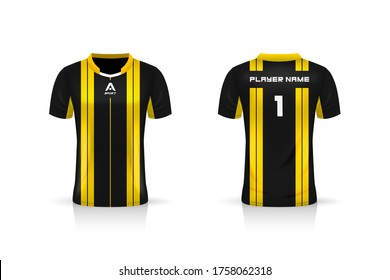 Specification Soccer Sport mockup , Esports Gaming T Shirt Jersey template. mock up uniform . Vector Illustration design