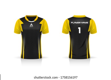 Specification Soccer Sport Mockup , Esports Gaming T Shirt Jersey Template. Mock Up Uniform . Vector Illustration Design