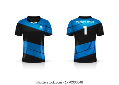 Specification Soccer Sport mockup , Esports Gaming T Shirt Jersey template. mock up uniform . Vector Illustration design