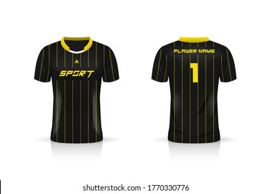 Specification Soccer Sport Mockup , Esports Gaming T Shirt Jersey Template. Mock Up Uniform . Vector Illustration Design