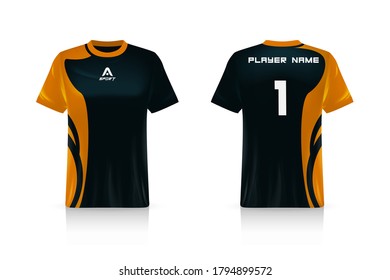 Specification Soccer Sport mockup , Esports Gaming T Shirt Jersey template. mock up uniform . Vector Illustration design