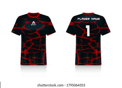 Specification Soccer Sport mockup , Esports Gaming T Shirt Jersey template. mock up uniform . Vector Illustration design