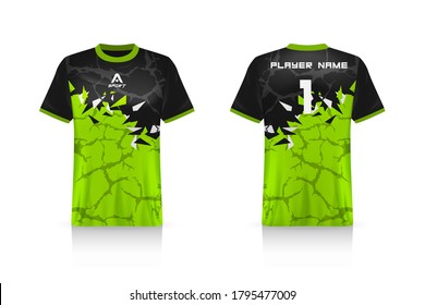 Specification Soccer Sport mockup , Esports Gaming T Shirt Jersey template. mock up uniform . Vector Illustration design