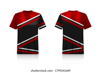 Specification Soccer Sport mockup , Esports Gaming T Shirt Jersey template. mock up uniform . Vector Illustration design