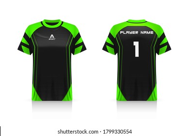 Specification Soccer Sport Mockup , Esports Gaming T Shirt Jersey Template. Mock Up Uniform . Vector Illustration Design