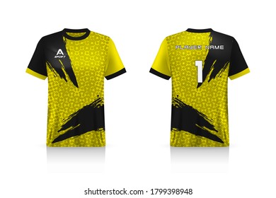 Specification Soccer Sport mockup , Esports Gaming T Shirt Jersey template. mock up uniform . Vector Illustration design