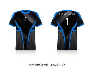 Specification Soccer Sport mockup , Esports Gaming T Shirt Jersey template. mock up uniform . Vector Illustration design