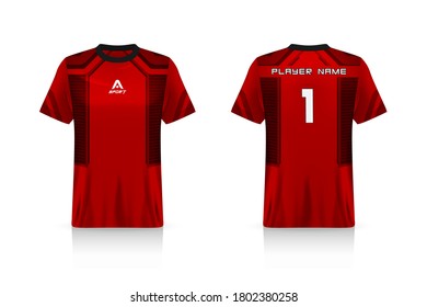 Specification Soccer Sport mockup , Esports Gaming T Shirt Jersey template. mock up uniform . Vector Illustration design