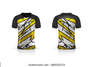 Specification Soccer Sport mockup , Esports Gaming T Shirt Jersey template. mock up uniform . Vector Illustration design