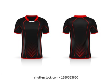 Specification Soccer Sport mockup , Esports Gaming T Shirt Jersey template. mock up uniform . Vector Illustration design