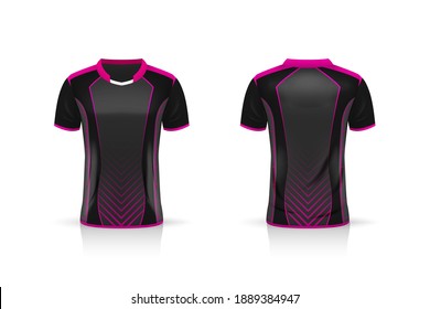 Specification Soccer Sport mockup , Esports Gaming T Shirt Jersey template. mock up uniform . Vector Illustration design