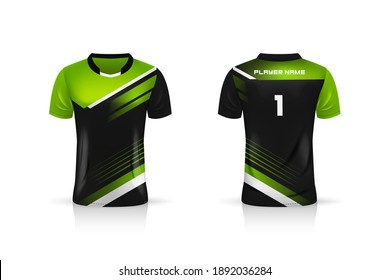 Specification Soccer Sport mockup , Esports Gaming T Shirt Jersey template. mock up uniform . Vector Illustration design