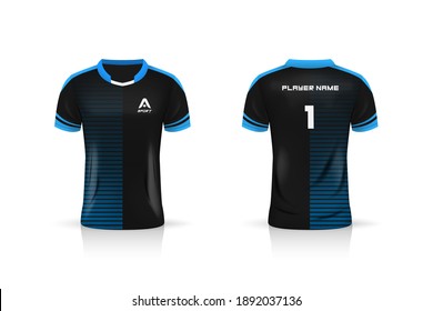 Specification Soccer Sport mockup , Esports Gaming T Shirt Jersey template. mock up uniform . Vector Illustration design